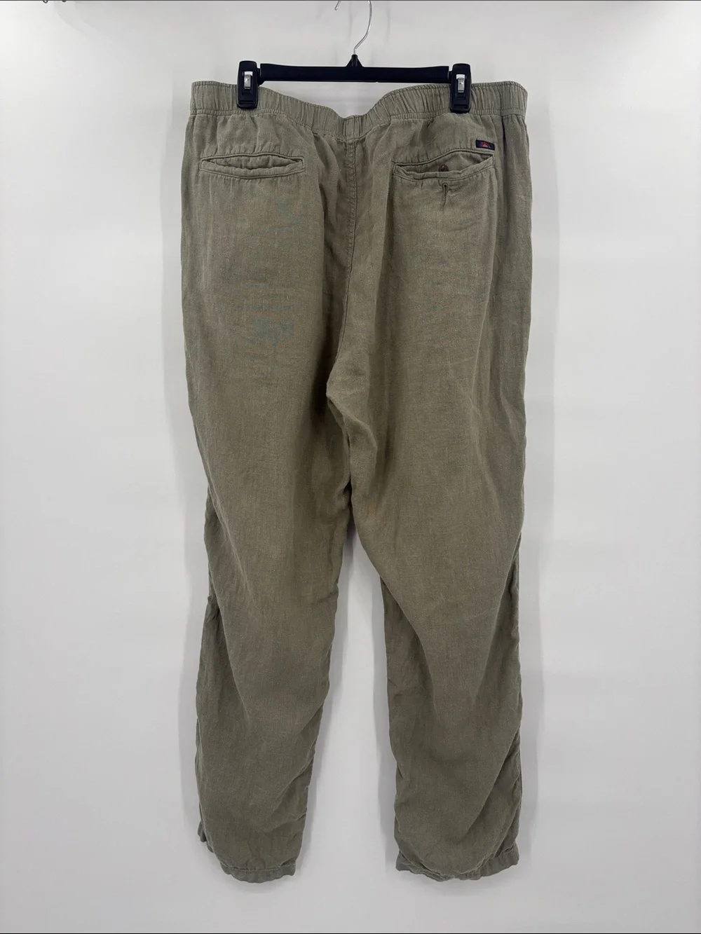 Faherty 100% Linen Olive Drawstring 4 Pocket Pants Size XXL